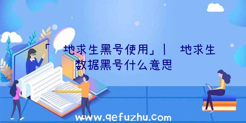 「绝地求生黑号使用」|绝地求生数据黑号什么意思